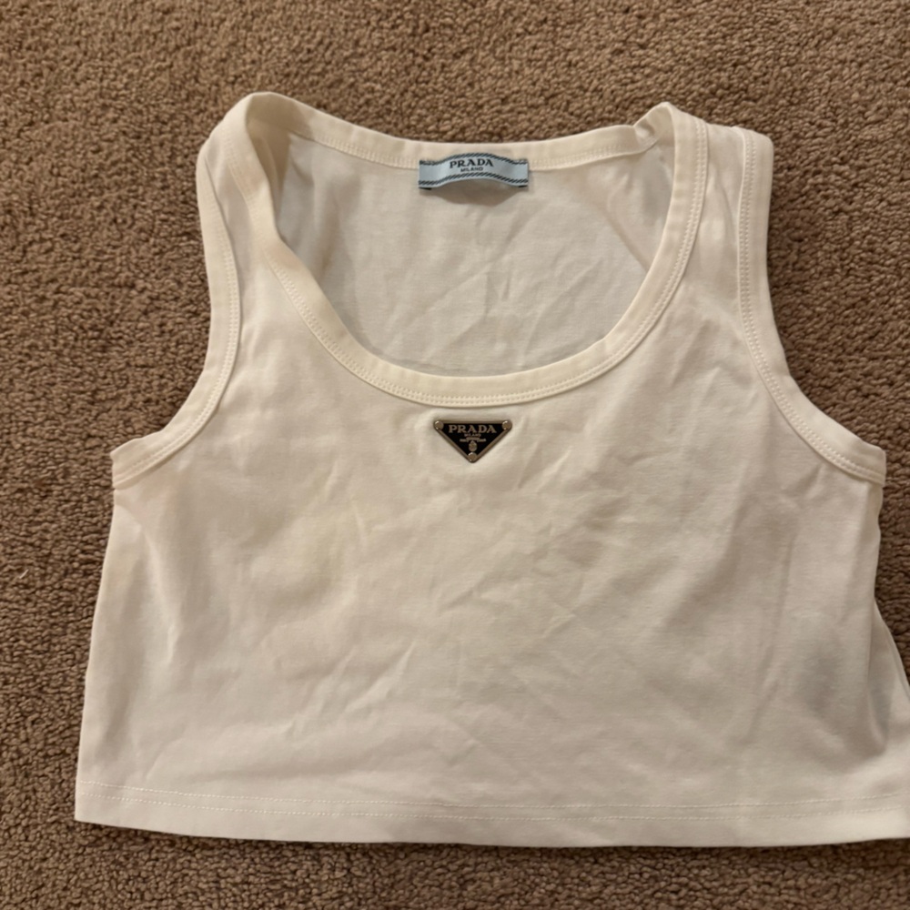 White Prada cropped tank L